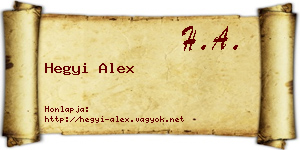 Hegyi Alex névjegykártya